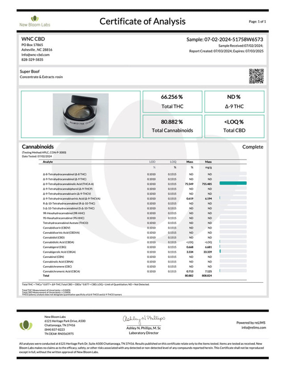 Super Boof Cold Cure Live Rosin (75.549% THCa)