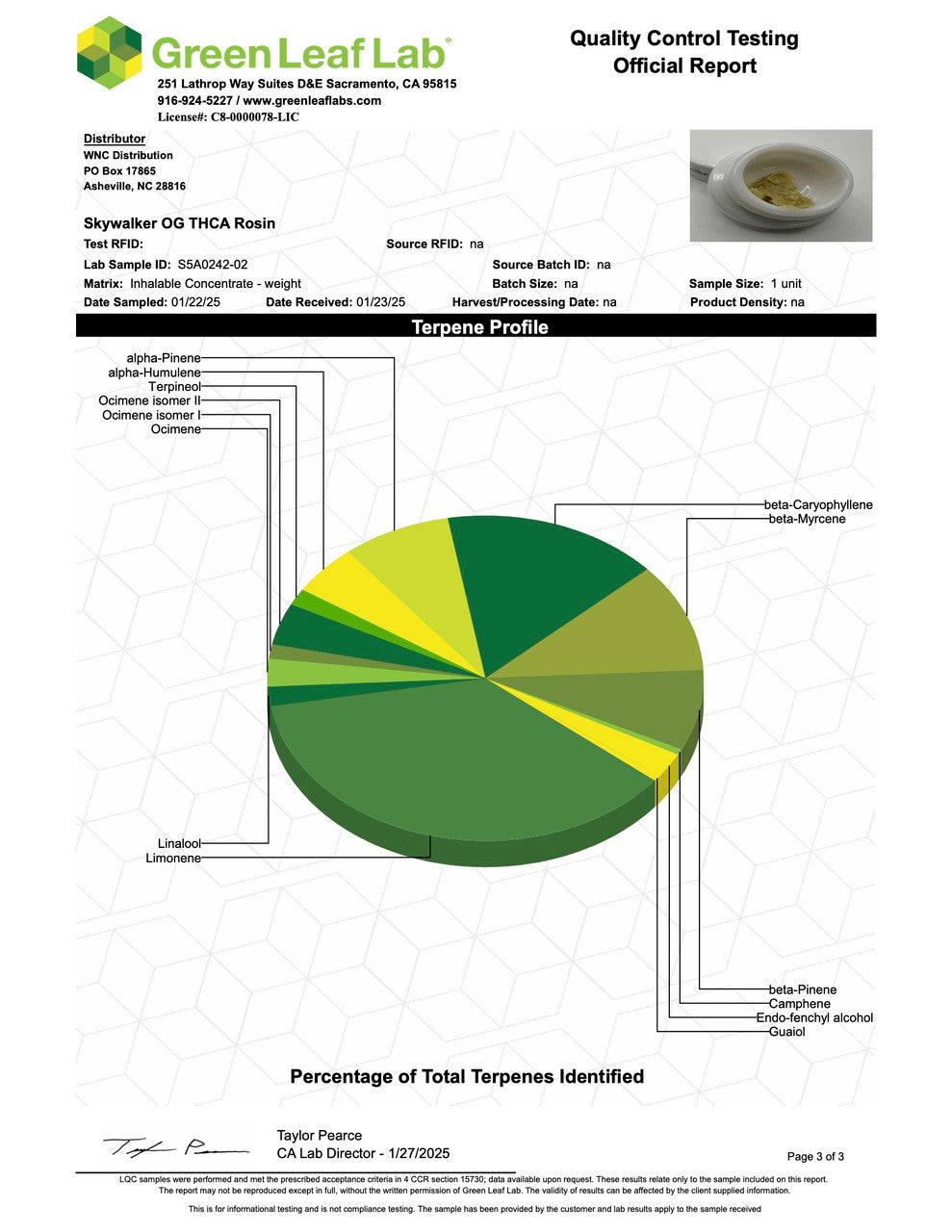 Garlotti Cold Cure Live Rosin (78.290% THCa)