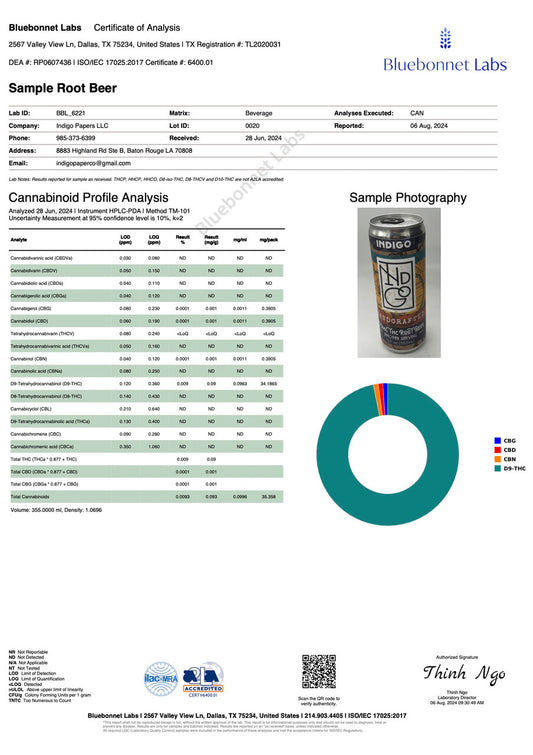 Indigo Root Beer 30mg ∆9 THC