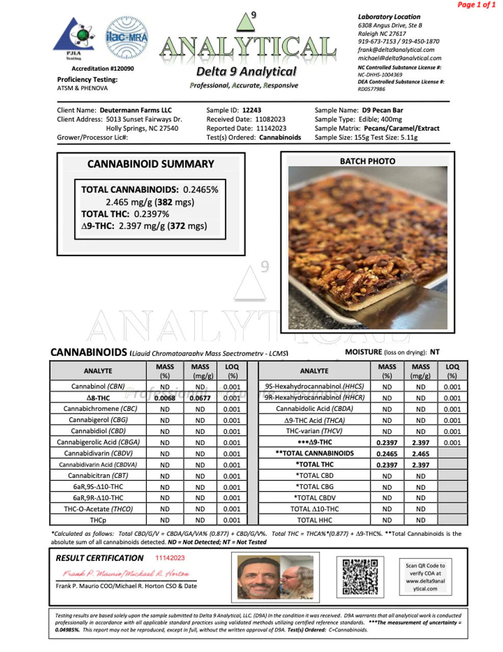 Deutermann Farms Salted Chocolate Pecan Pie Bar