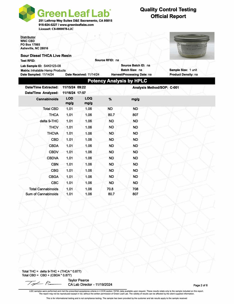 THCa Live Resin Disposable Cartridge 1g