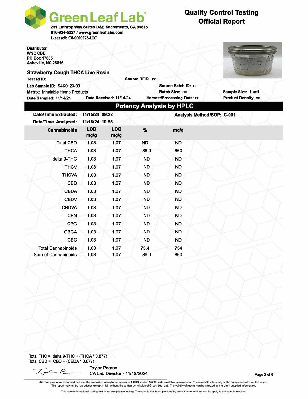 THCa Live Resin Disposable Cartridge 1g