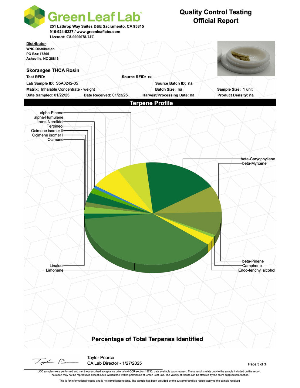 Skoranges Cold Cure Live Rosin (77.860% THCa)