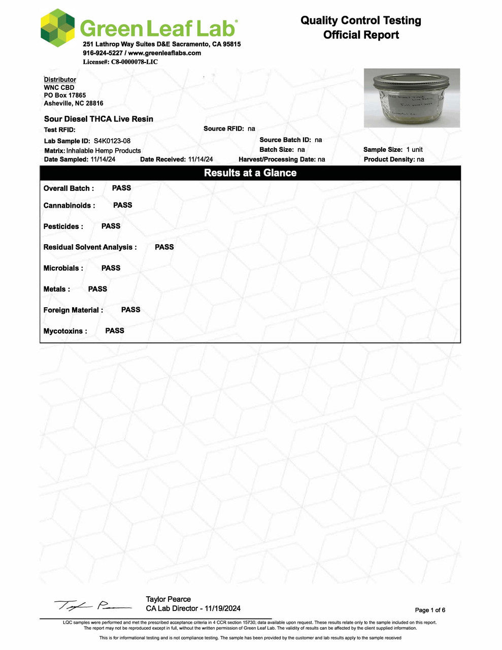 THCa Live Resin Disposable Cartridge 1g