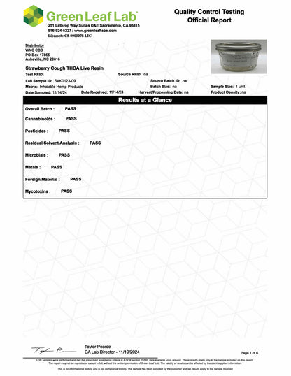 THCa Live Resin Disposable Cartridge 1g