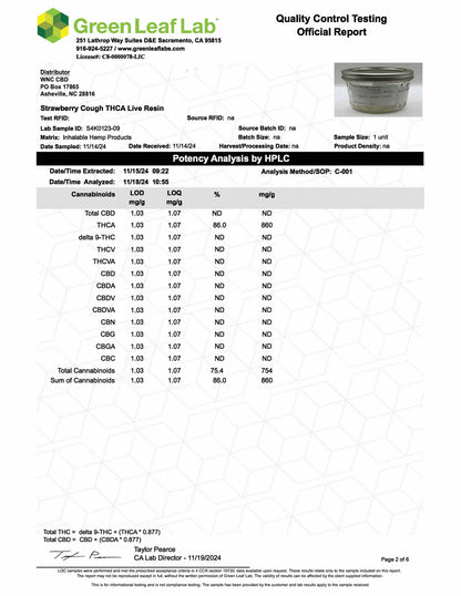 THCa Live Resin Disposable Cartridge 1g